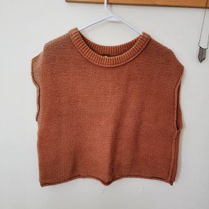 Free People Boxy, Distressed Sweater Vest Sz S